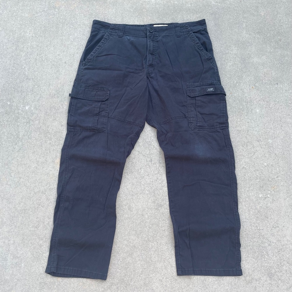 Wrangler Relaxed Fit Cargo Pants 38 Black Utility Workwear